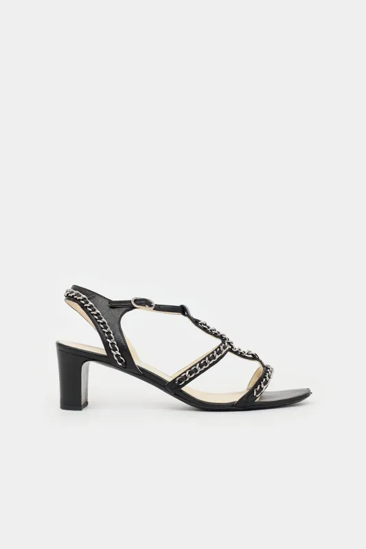 Leather Strappy  Sandal made by Chanel
