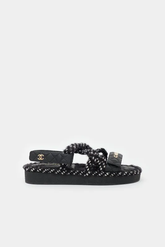 Quilted Leather Cord Sandal made by Chanel