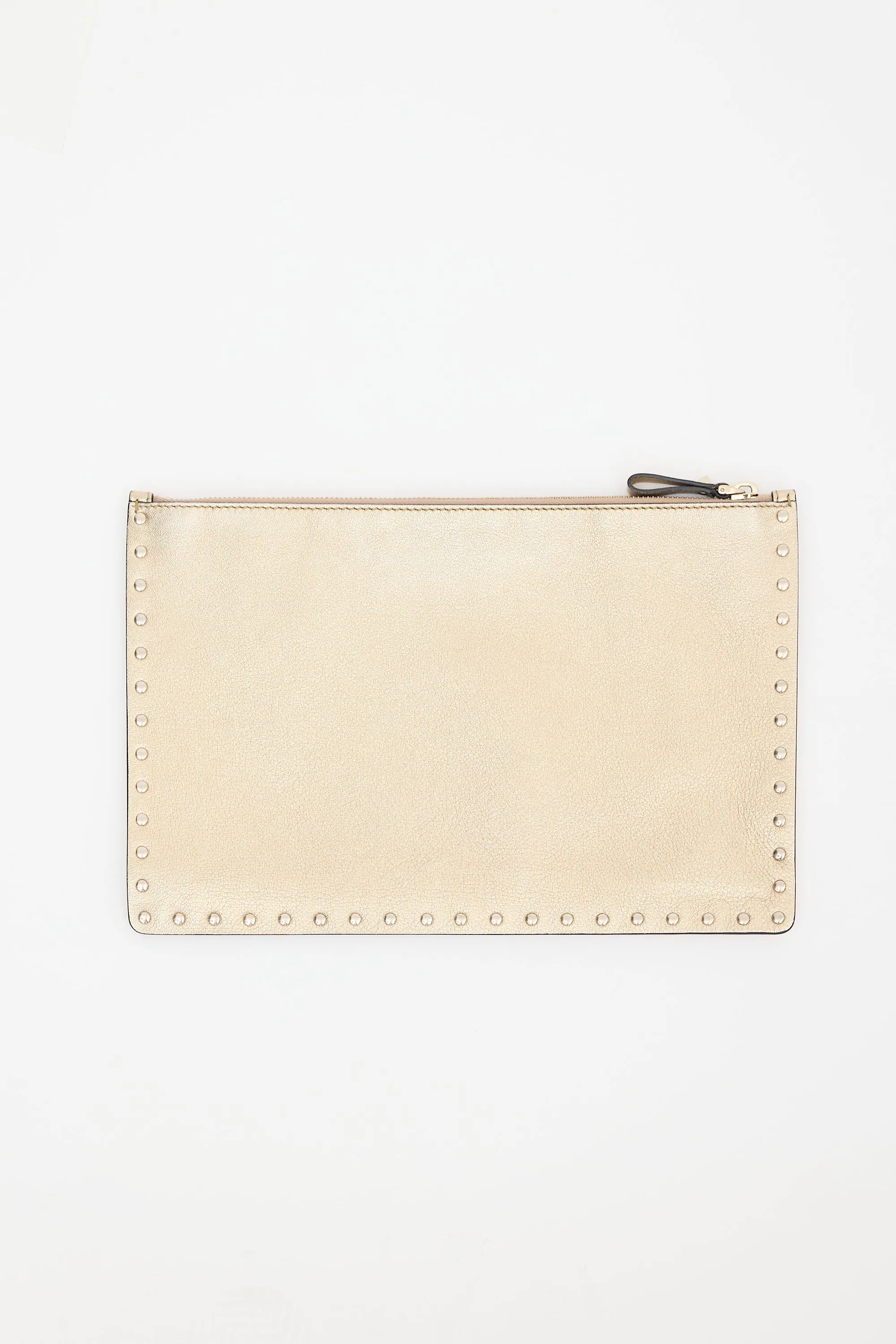 Metallic Leather Rockstud Pouch sold by VSP Consignment