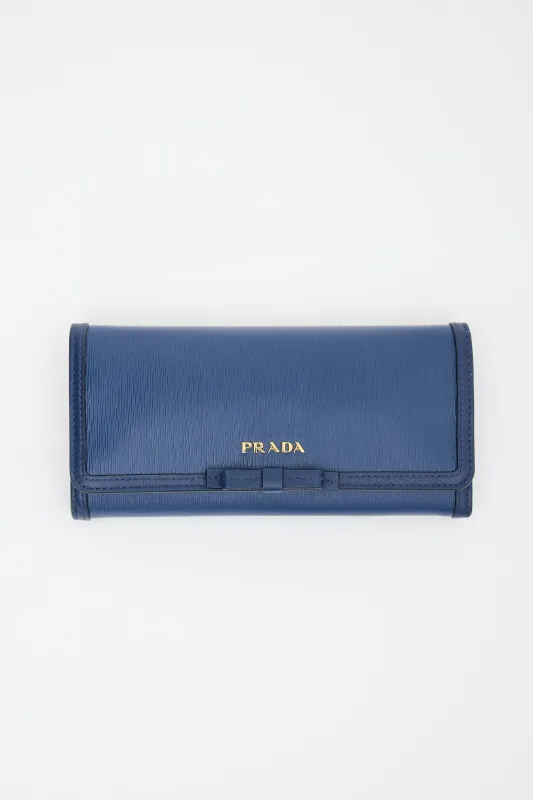 Vitello Move Leather Long Wallet made by Prada