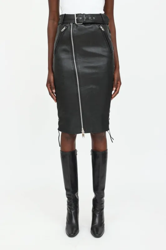 Leather Midi Skirt made by Balenciaga
