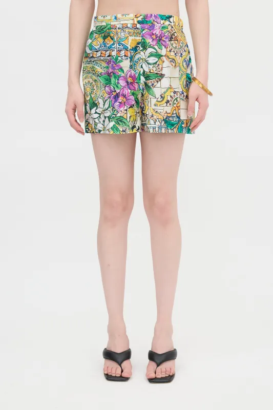 Satin Printed Shorts made by Dolce & Gabanna