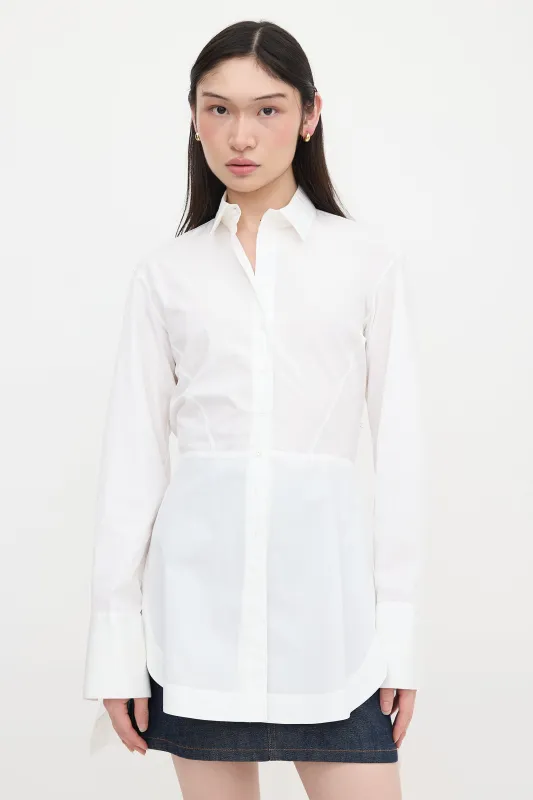 Ruched Hi-Low Shirt made by Alaia