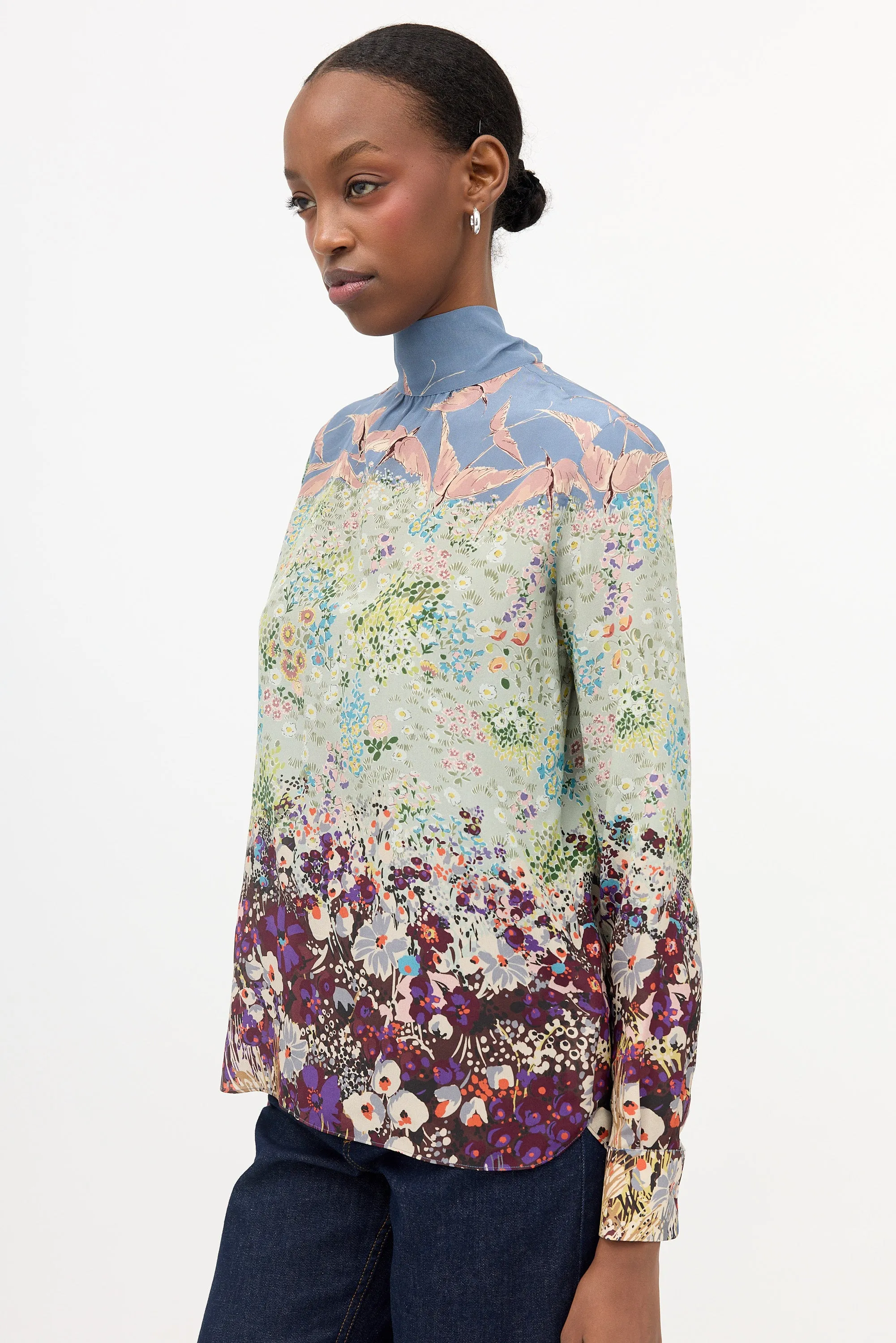Silk Floral Blouse sold by VSP Consignment product image thumbnail 3