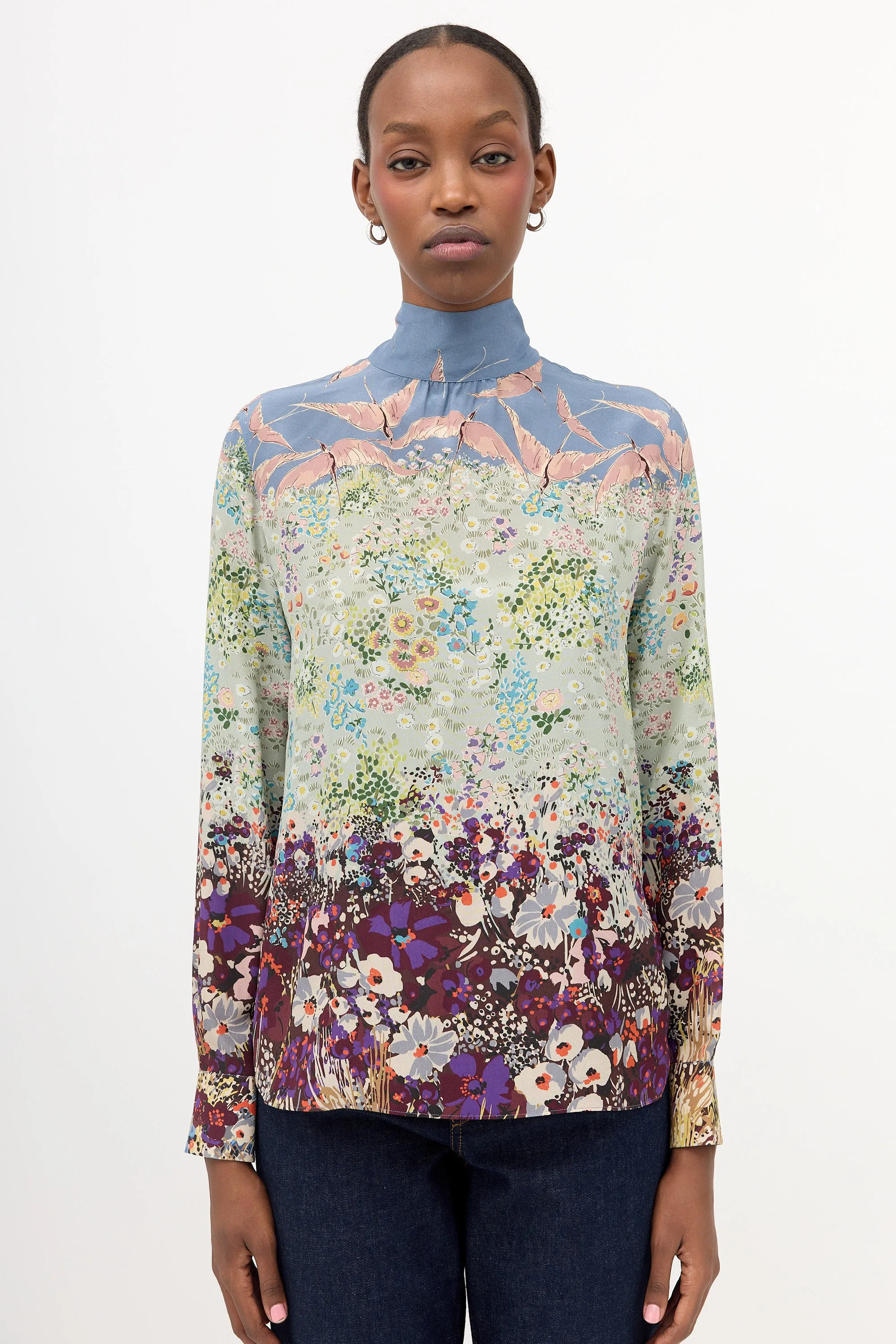 Silk Floral Blouse sold by VSP Consignment