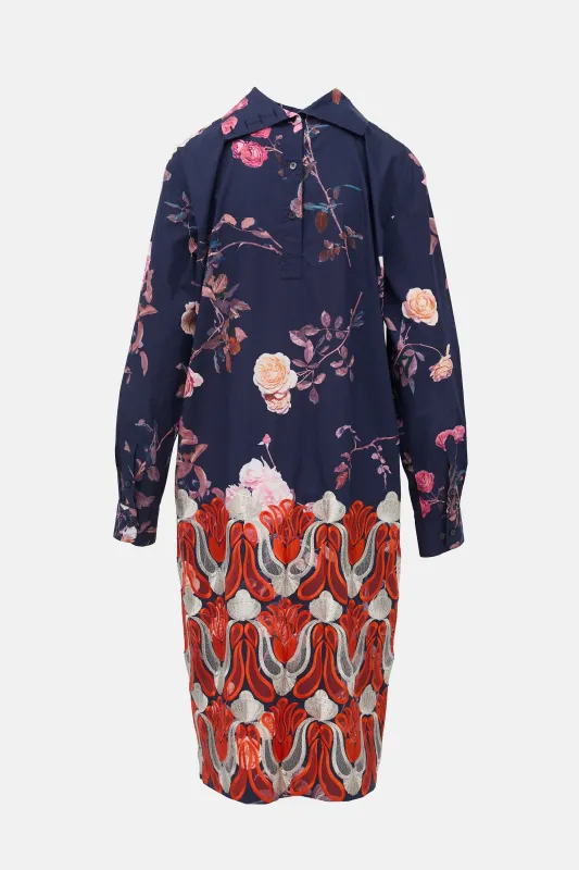 Floral Embroidered Shirt Dress made by Dries Van Noten