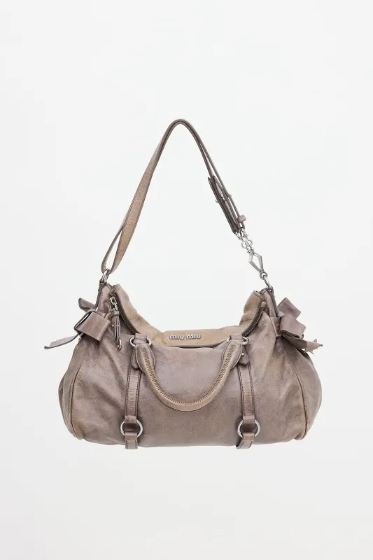 Vitello Leather Lux Bow Bag made by Miu Miu