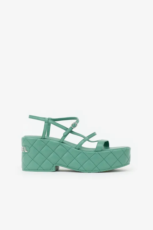 Quilted Leather Platform Sandal made by Chanel