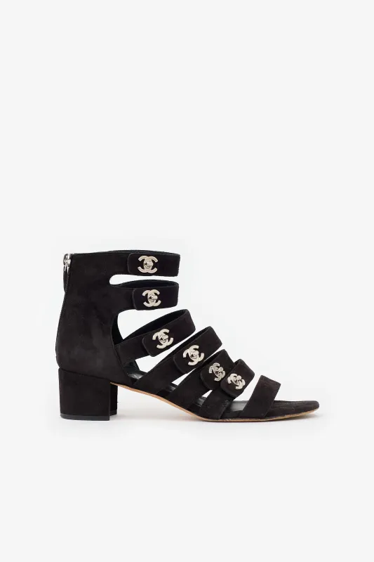 Suede CC Gladiator Sandal made by Chanel