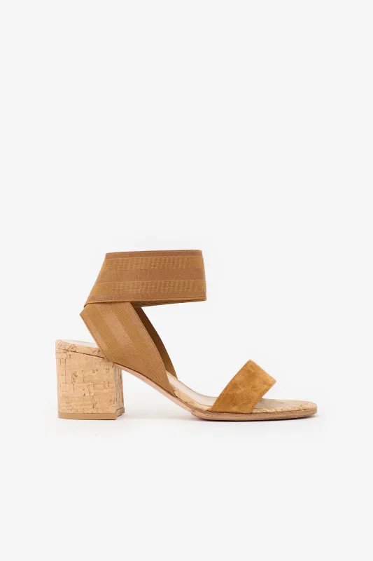 Suede & Cork Hailee Sandal made by Gianvito Rossi