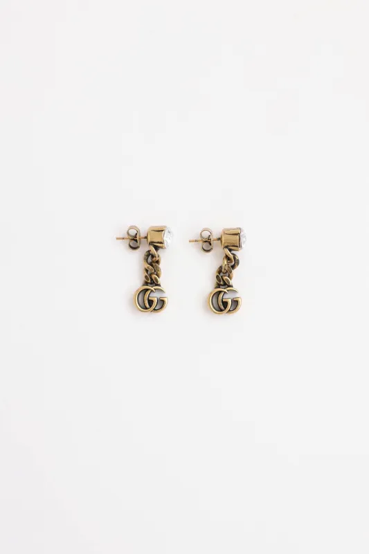 Cubic Zirconia GG Drop Earrings made by Gucci