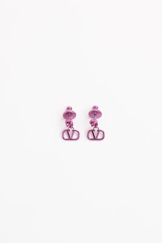 Chrome Logo Drop Earrings made by Valentino