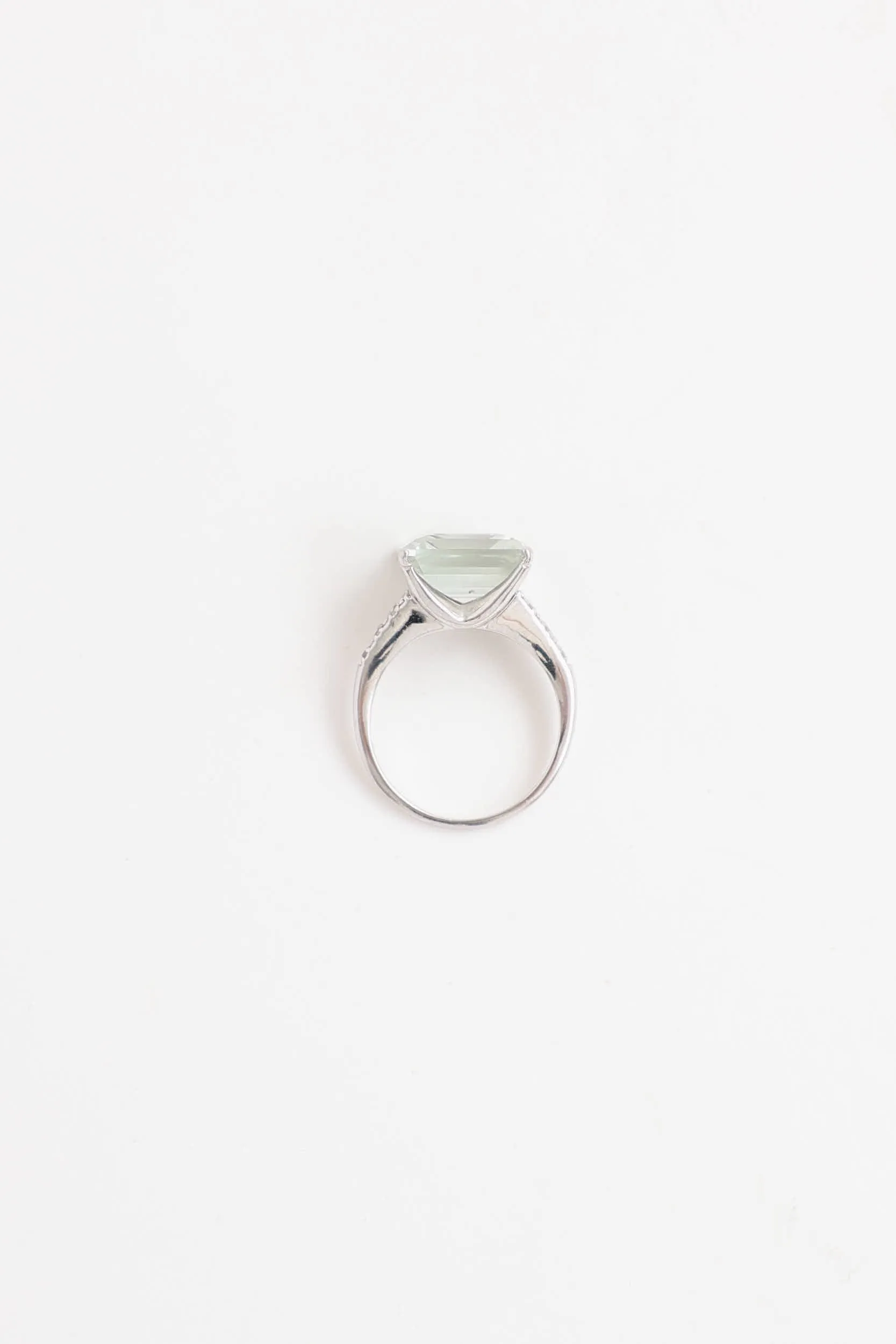 14K White Gold Green Amethyst and Diamond Ring sold by VSP Consignment product image thumbnail 2