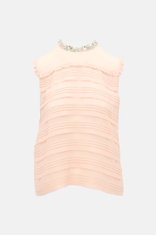 2017 Silk Crepe Pleated Top made by Miu Miu