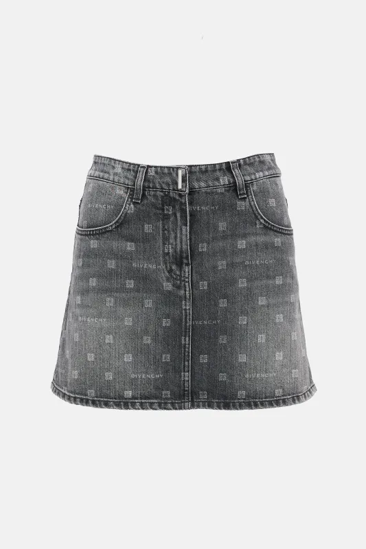 Denim 4G Mini Skirt made by Givenchy
