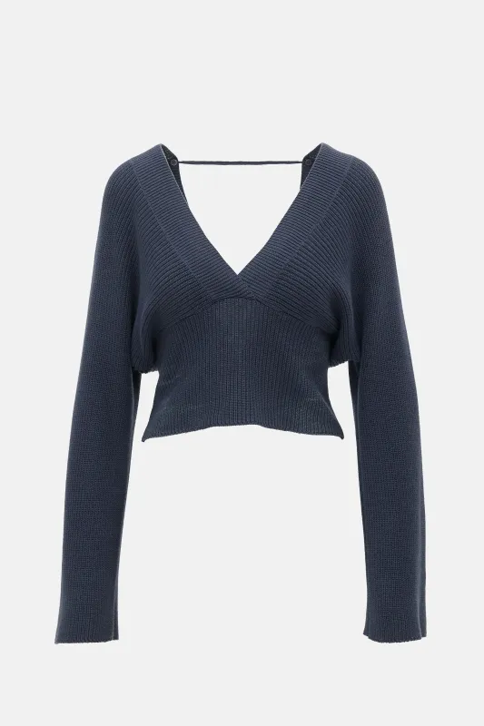 Rib Knit Cropped Sweater made by Brunello Cucinelli