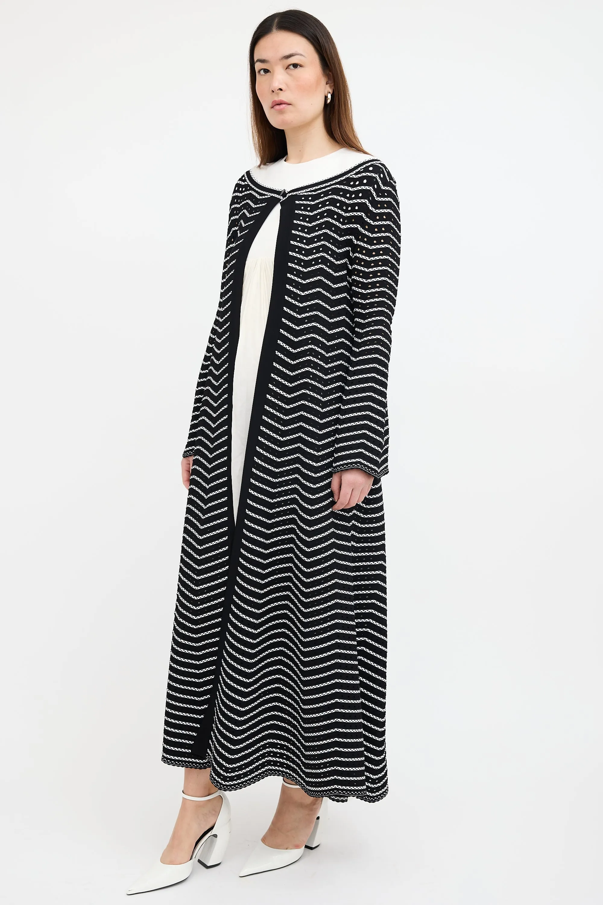 Knit Eyelet Duster Cardigan sold by VSP Consignment product image thumbnail 3