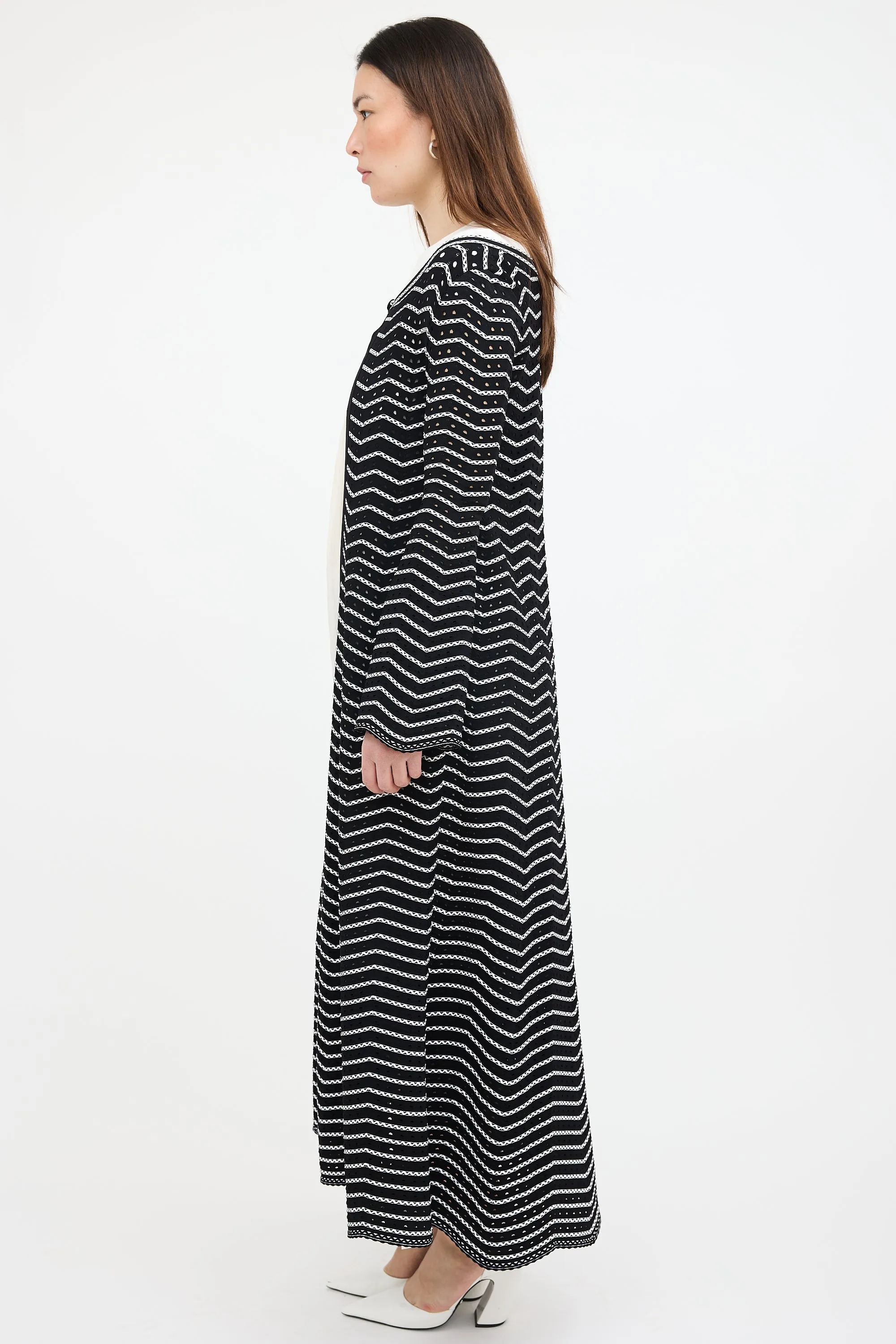 Knit Eyelet Duster Cardigan sold by VSP Consignment product image thumbnail 4