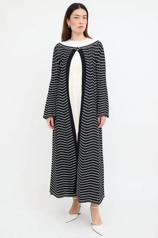 Knit Eyelet Duster Cardigan made by Alaia