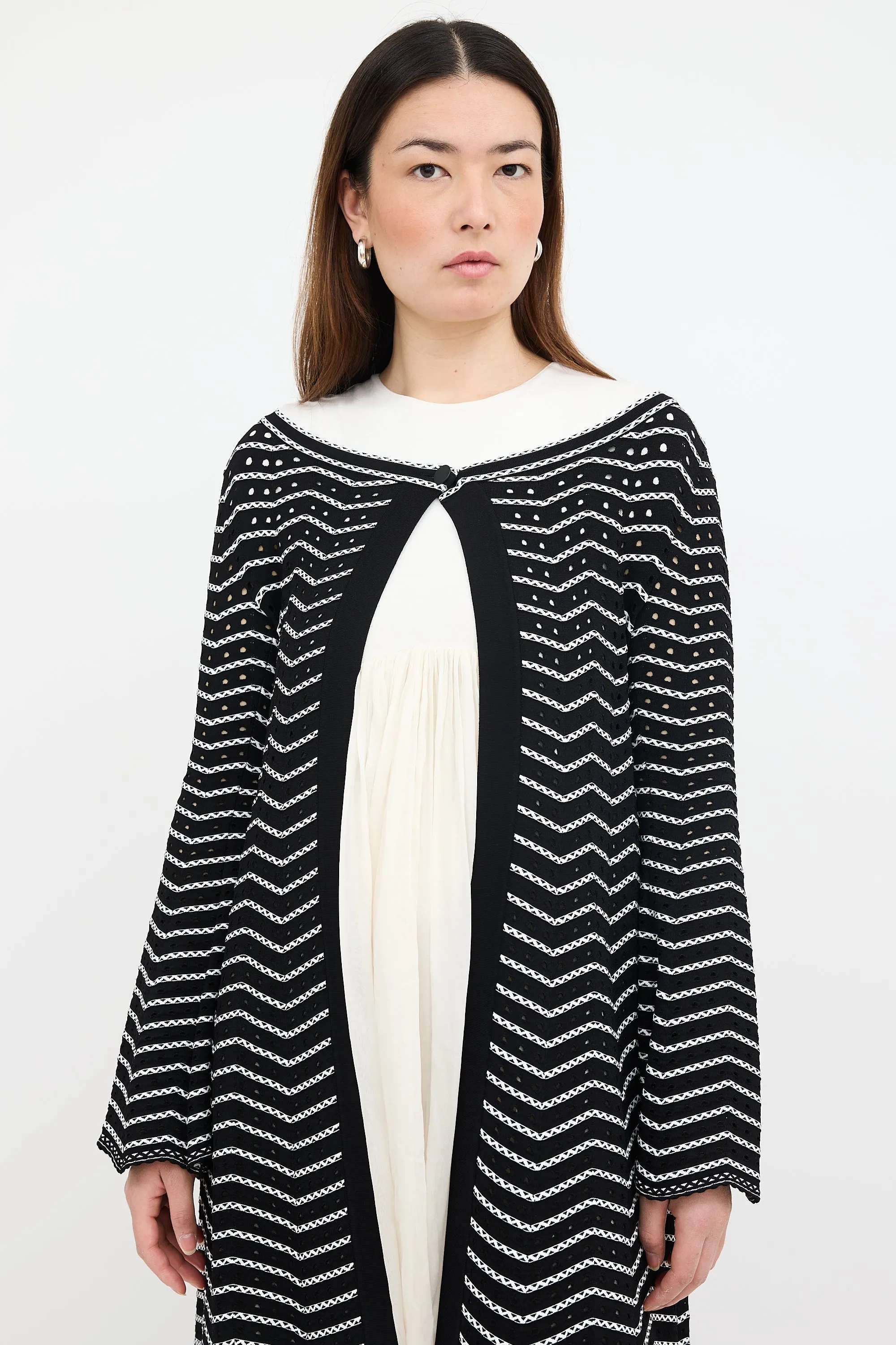 Knit Eyelet Duster Cardigan sold by VSP Consignment product image thumbnail 2
