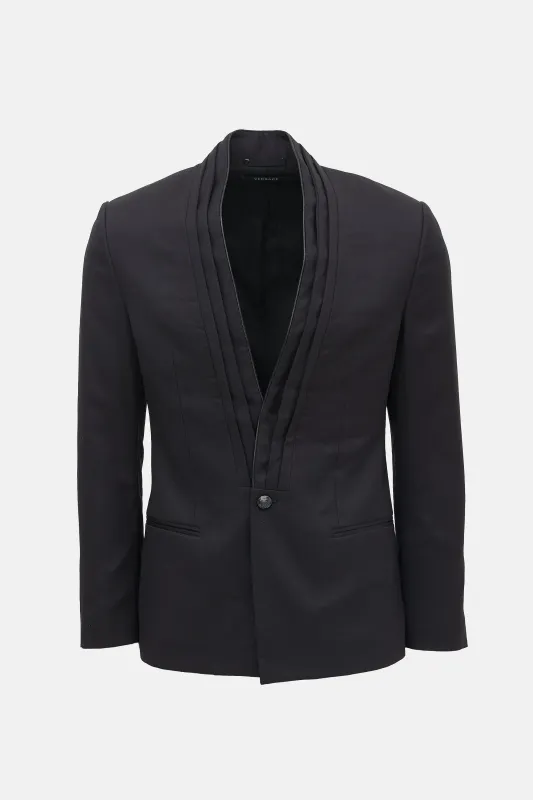 Wool Pleated Blazer made by Versace