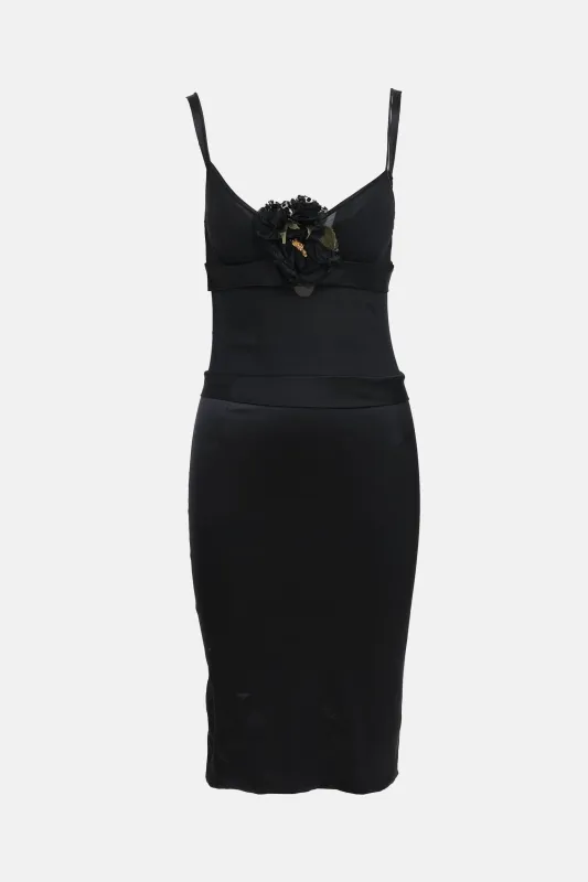 2004 Tiered Silk Midi Dress made by Dolce & Gabanna