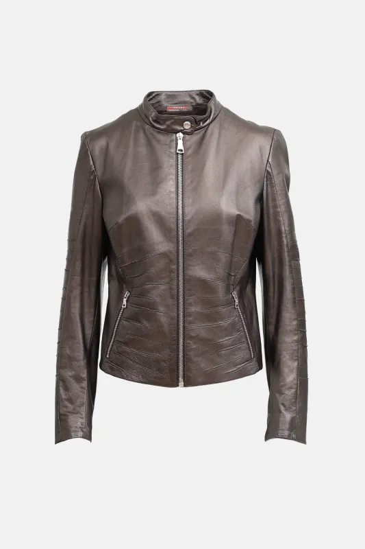 Sport 2008 Leather Biker Jacket made by Prada