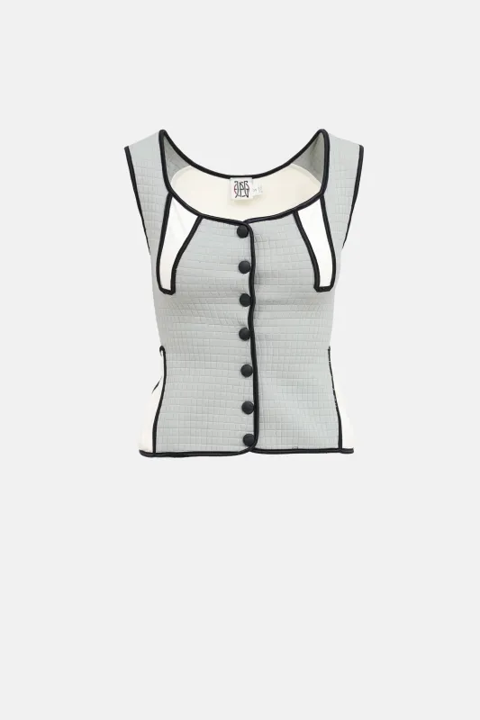 C. 1990s Quilted Button Up Top made by Jean Paul Gaultier