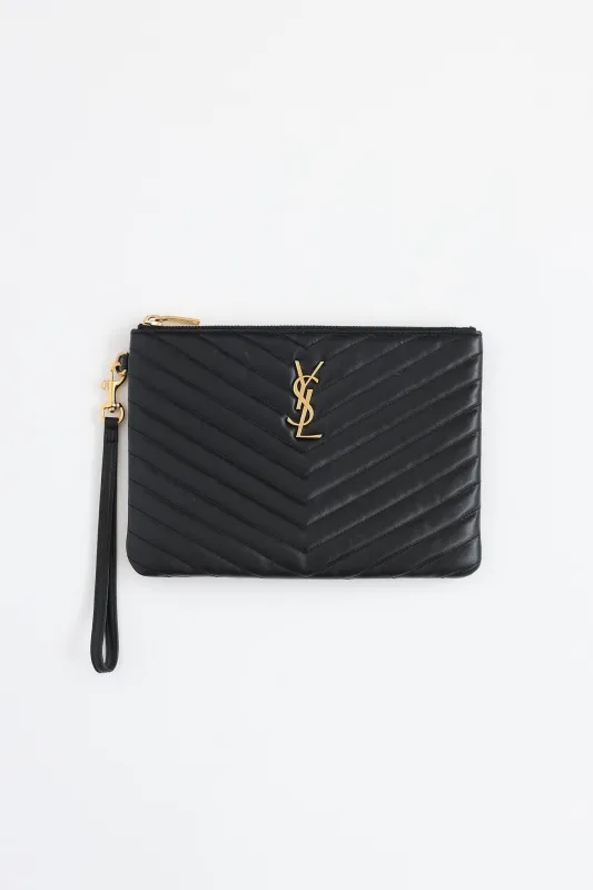 Quilted Wristlet Pouch made by Yves Saint Laurent