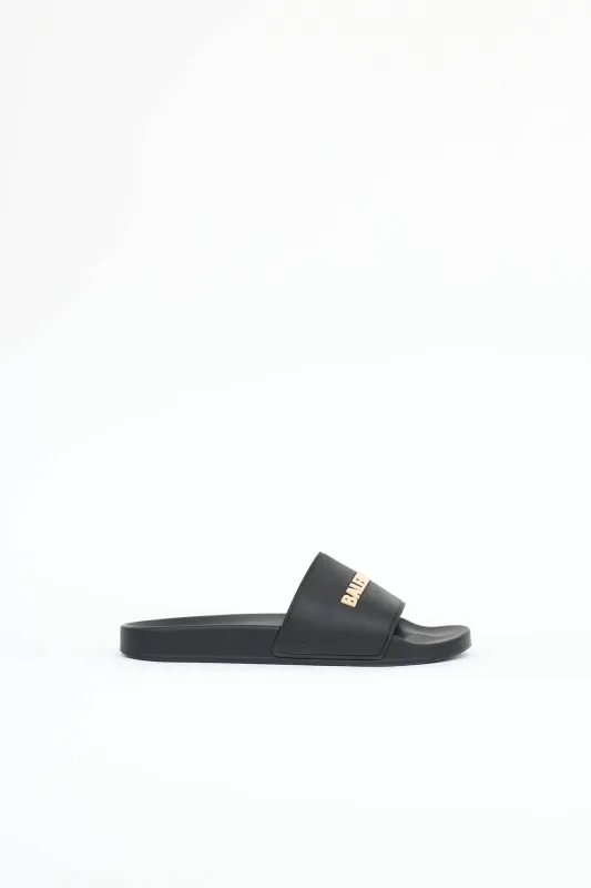 Logo Pool Slide made by Balenciaga