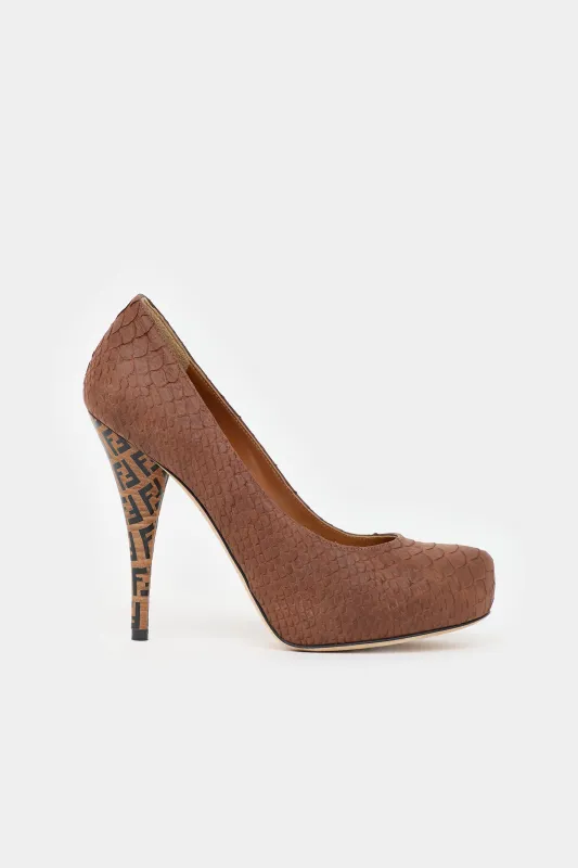 Leather FF Platform Pump made by Fendi