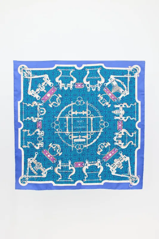 Silk Mors Et Gourmettes 90 Scarf made by Hermes