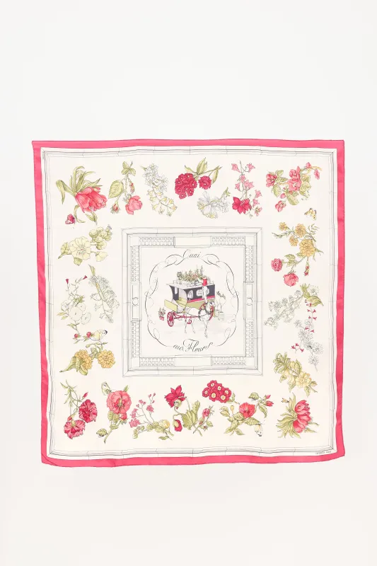 Silk Quai Aux Fleurs 90 Scarf made by Hermes