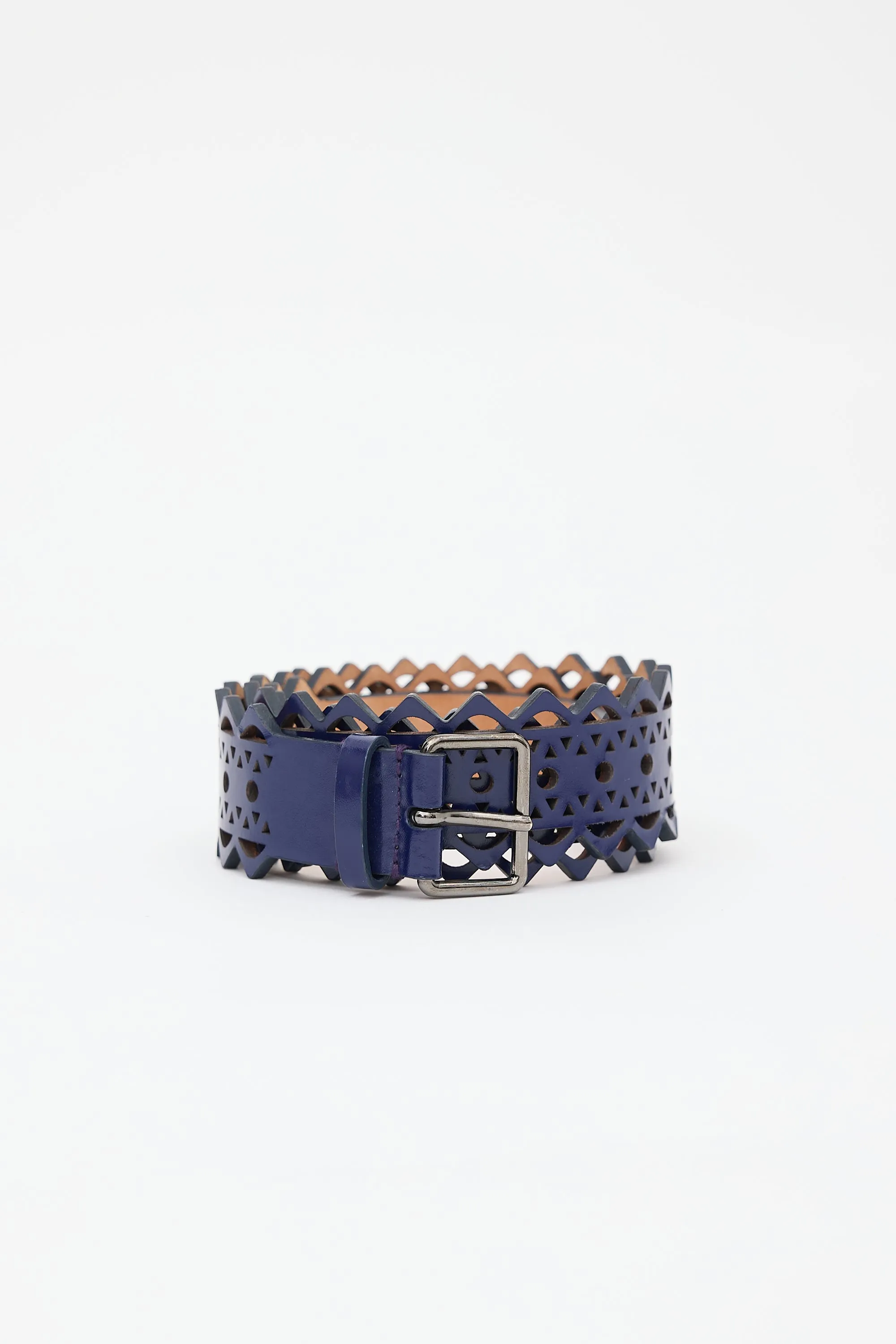 Leather Laser Cut Belt sold by VSP Consignment