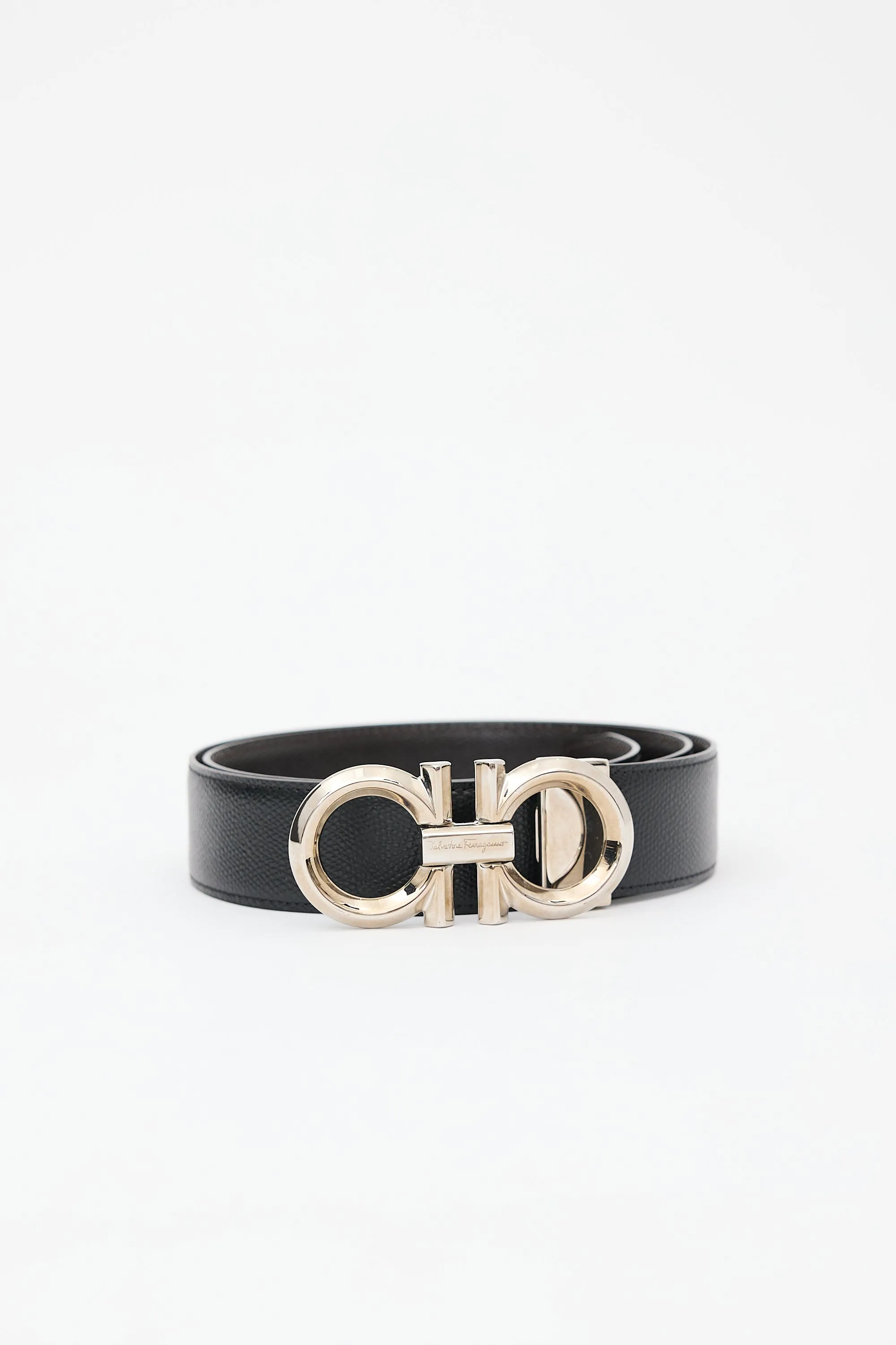 Grained Leather Gancini Belt sold by VSP Consignment