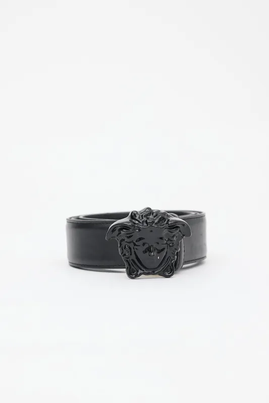 Leather Medusa Belt made by Versace
