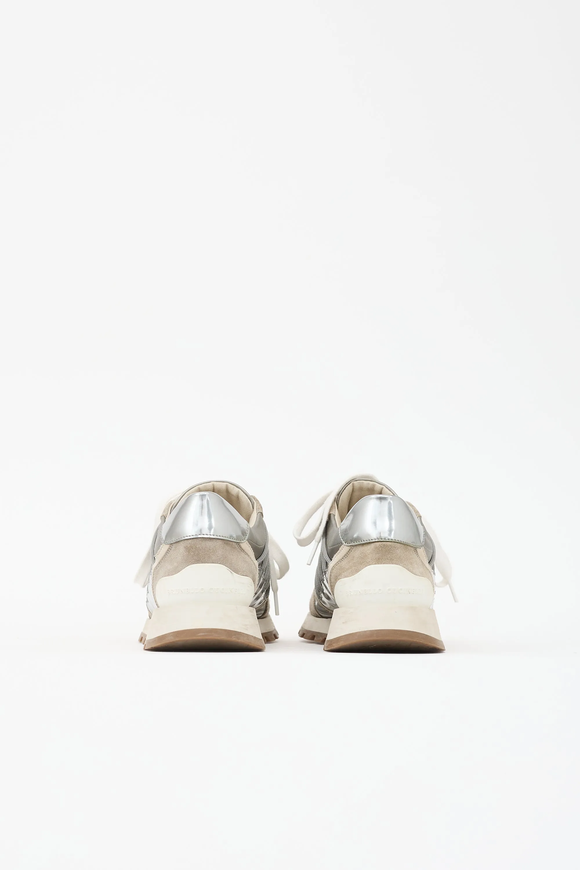 Suede & Metallic Leather Panelled Sneaker sold by VSP Consignment product image thumbnail 4