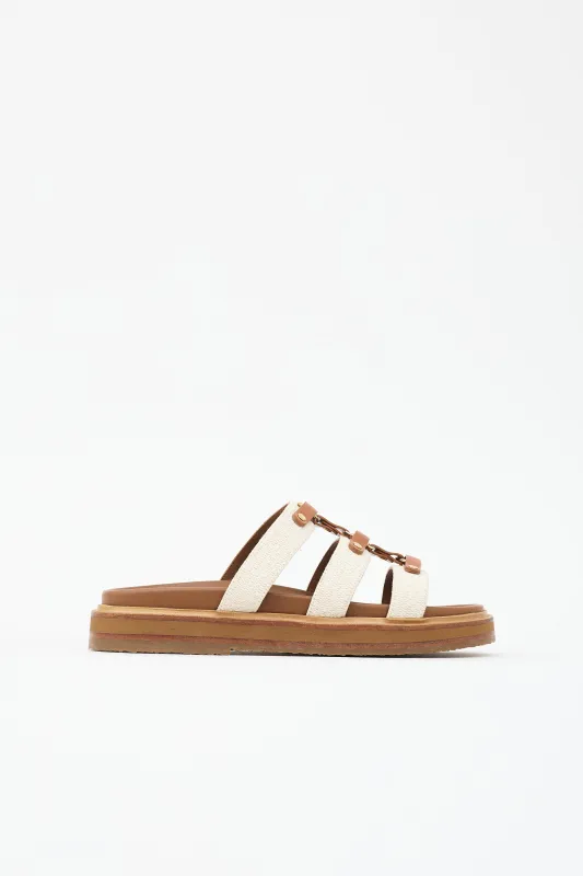 Leather Tippi Triomphe Slide made by Celine