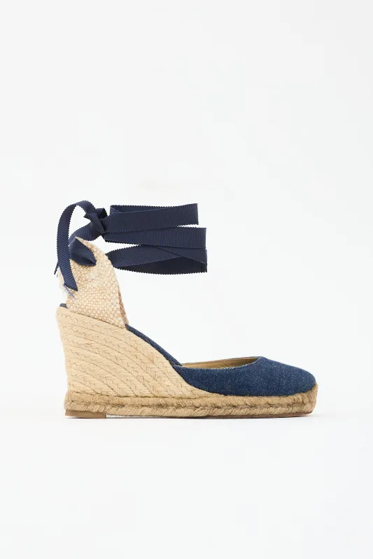 Denim Espadrille Wedge Sandal made by Christian Louboutin