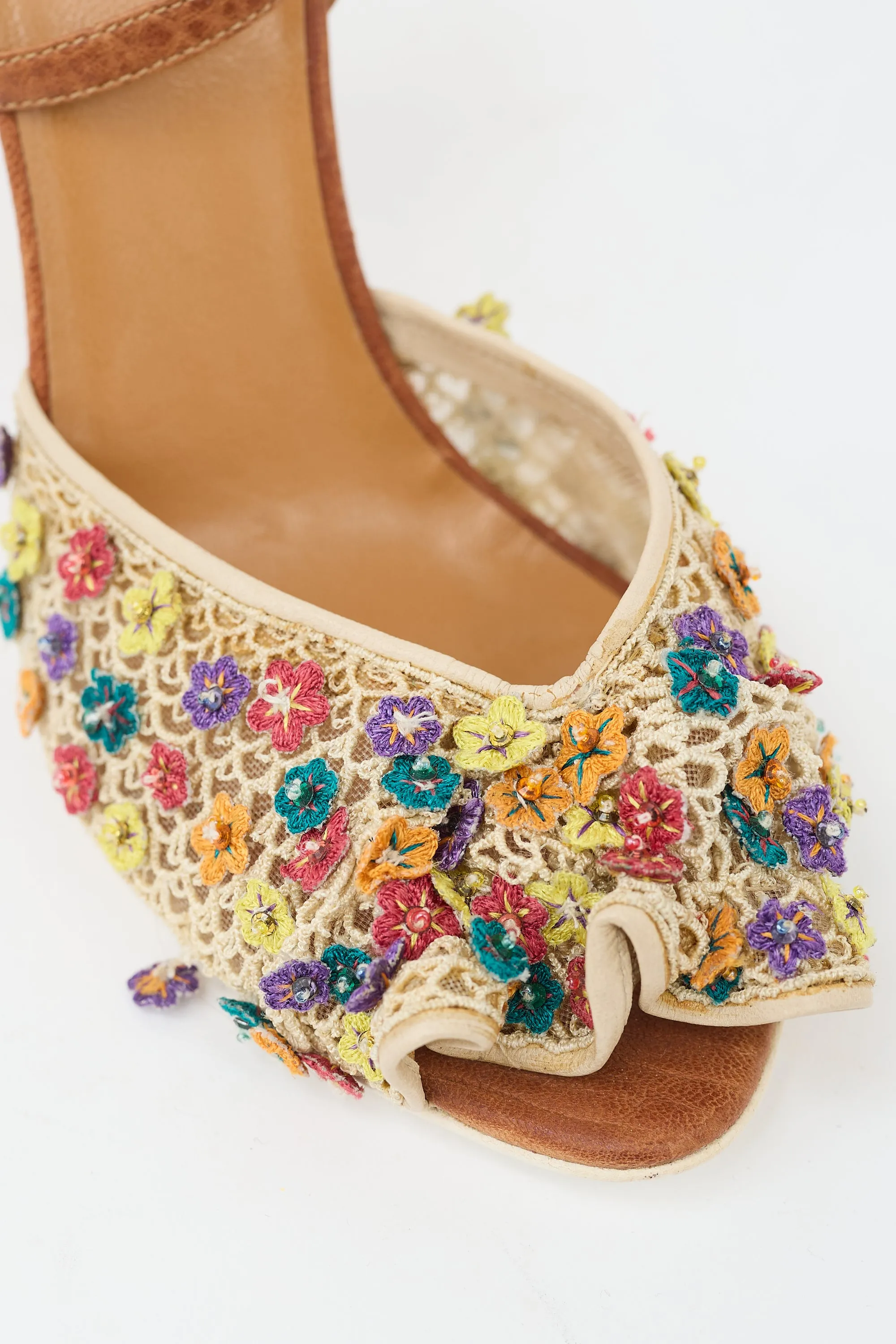 Leather & Mesh Embellished Sandal sold by VSP Consignment product image thumbnail 5