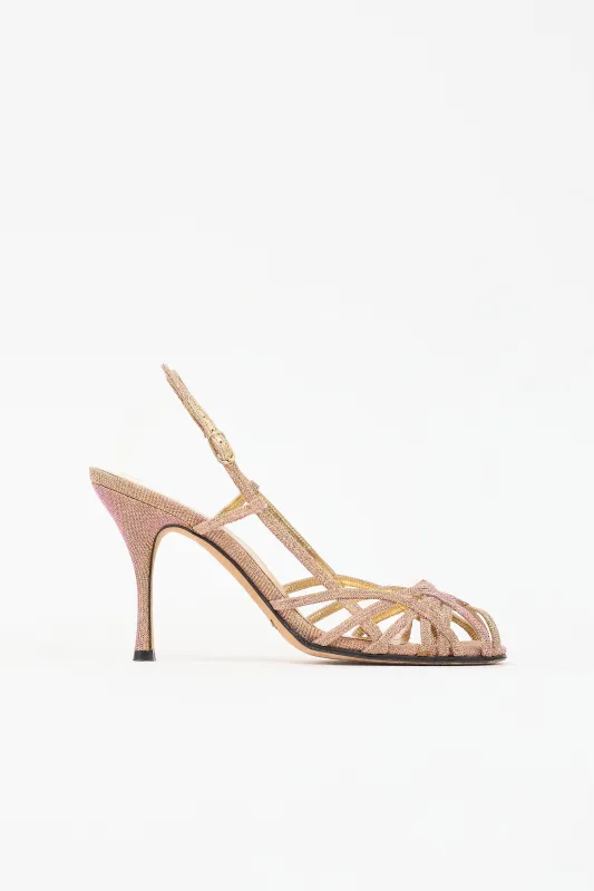 Glitter Slingback Sandal made by Dolce & Gabanna