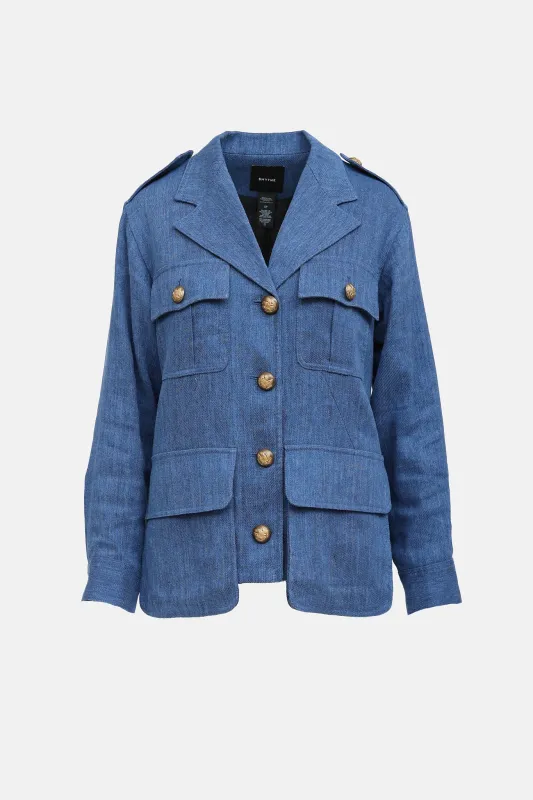 Linen Military Blazer made by Smythe