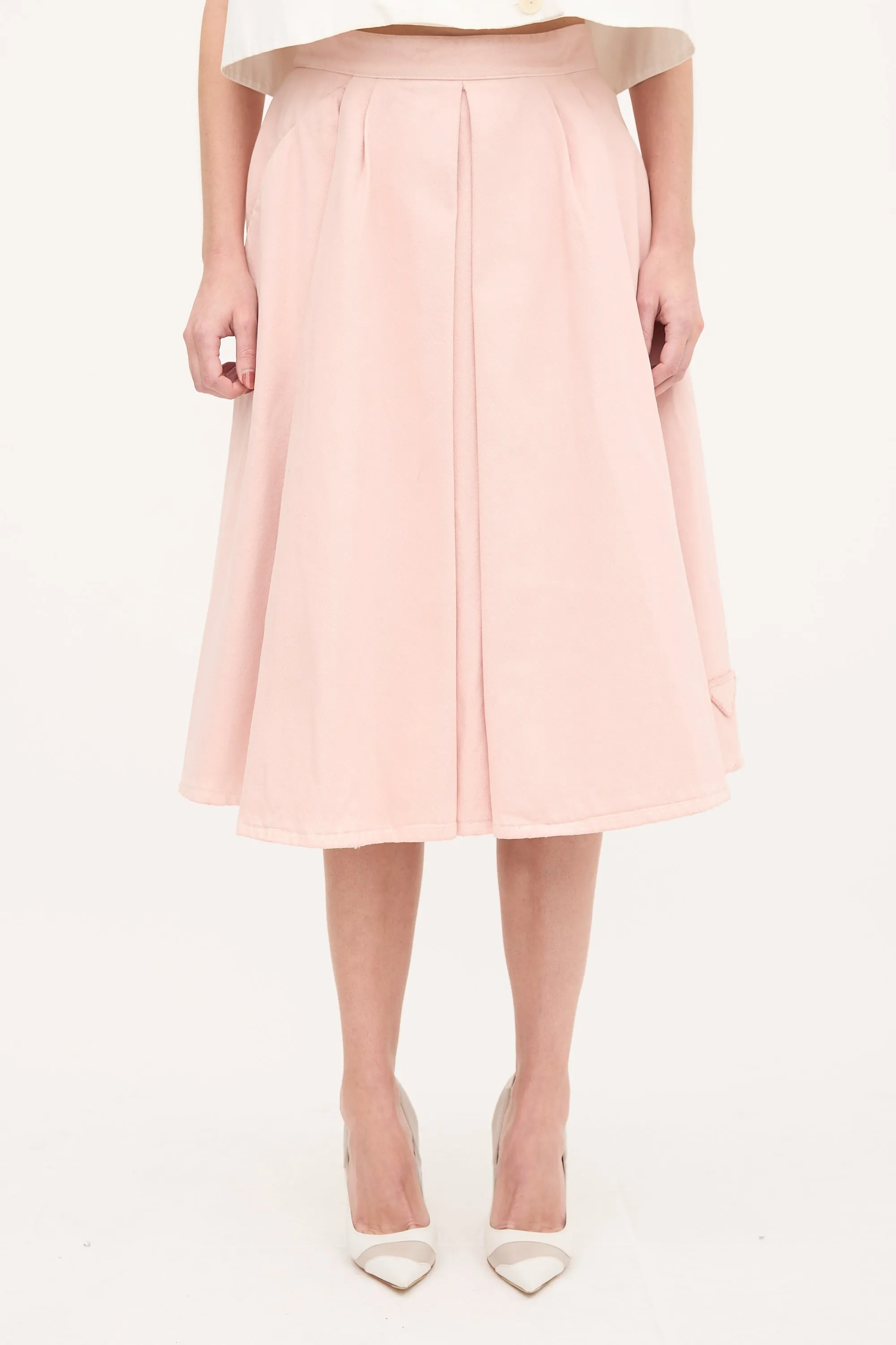 2019 Twill Logo Pleated Skirt sold by VSP Consignment