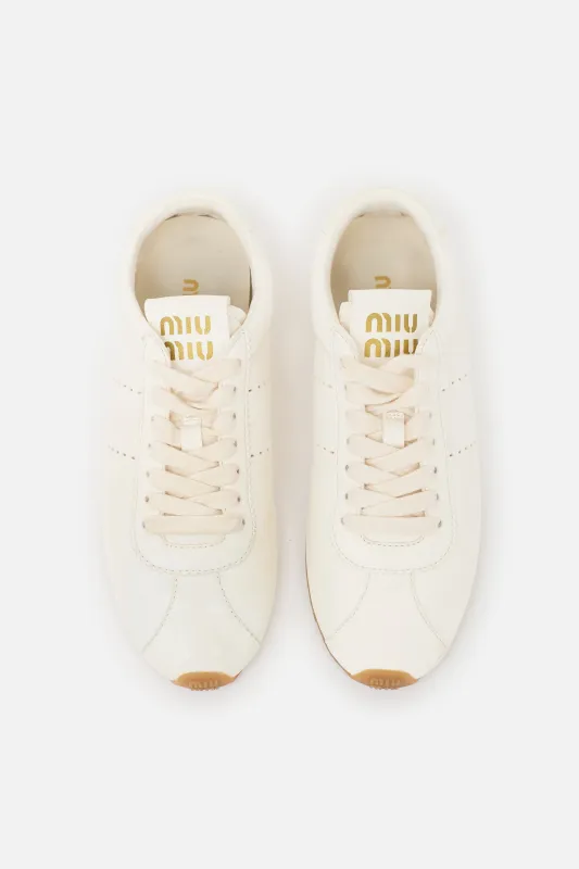 Nappa Leather Plume Sneaker made by Miu Miu