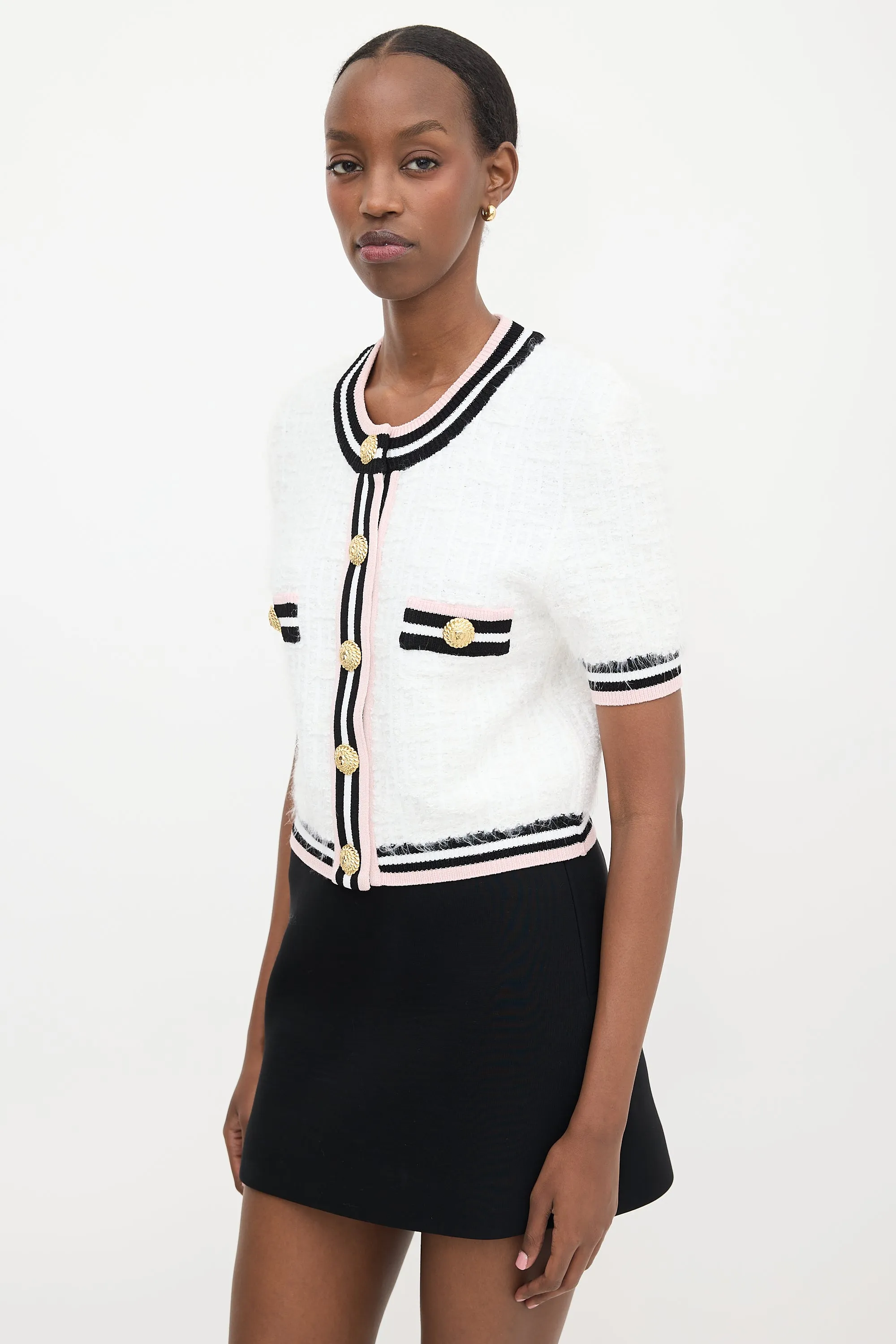 Tweed Knit Short Sleeve Cardigan sold by VSP Consignment product image thumbnail 3