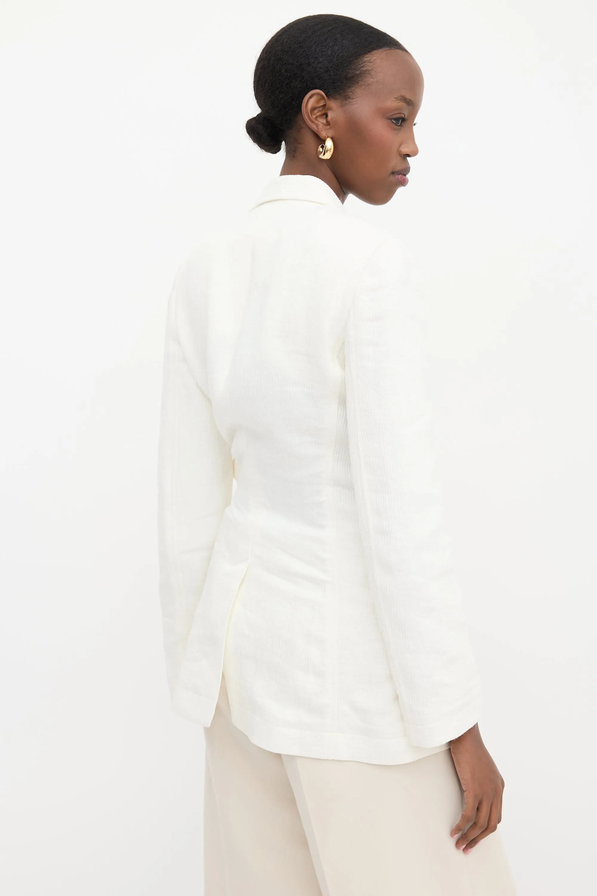 Linen Bedford Cord Wrap Blazer sold by VSP Consignment product image thumbnail 4