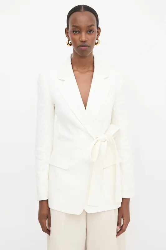 Linen Bedford Cord Wrap Blazer made by Chloe