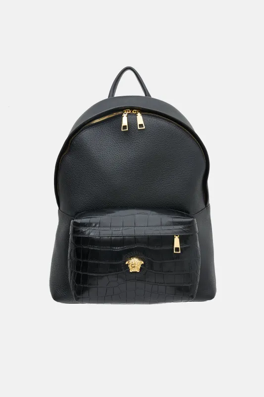 Leather Medusa Backpack made by Versace