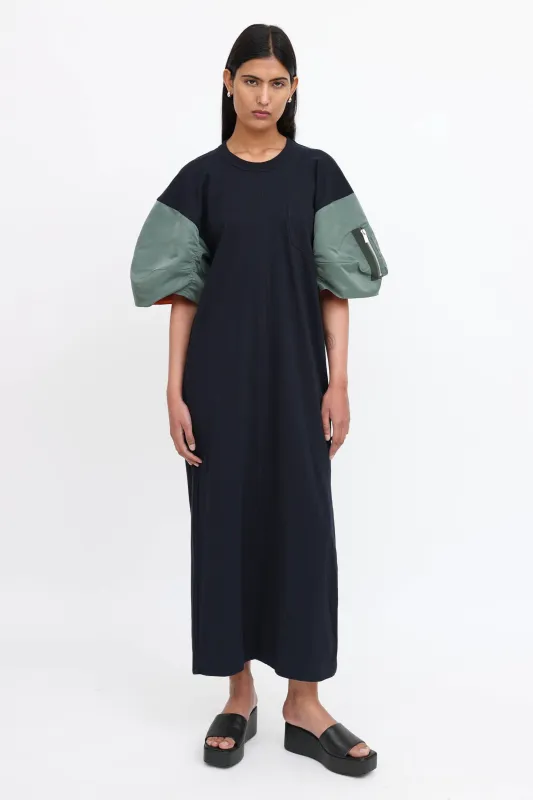 Nylon Bomber Sleeve Maxi Dress made by VSP Consignment