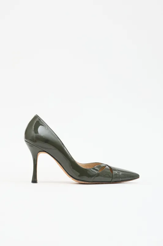 Patent Cutout Pump made by Manolo Blahnik
